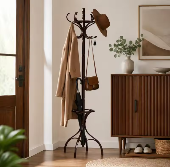 Porte-manteau perroquet en bois au design élégant