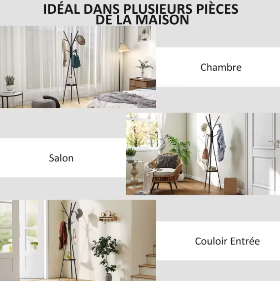 Porte-manteau sur pied design moderne — Noir