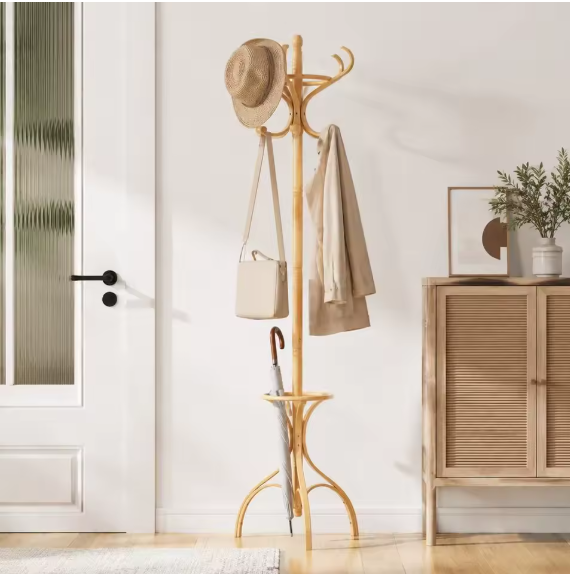Porte-manteau perroquet en bois clair au design naturel