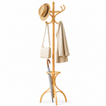 Porte-manteau perroquet en bois clair au design naturel