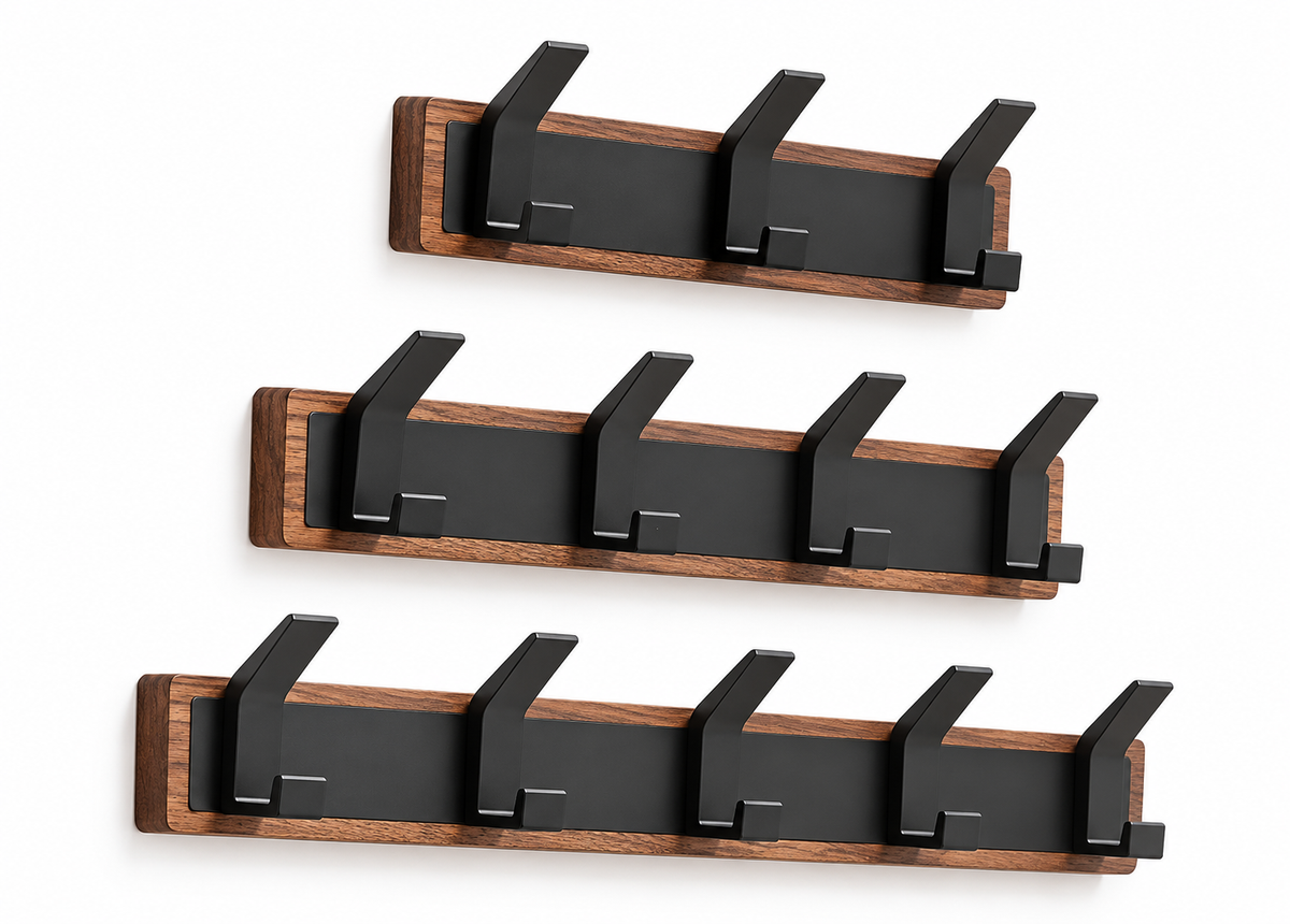 Porte-manteau mural en bois