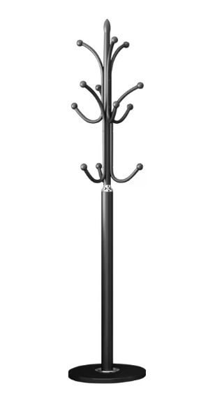 Porte-manteau sur pied en métal noir au design moderne